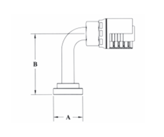 6GC54-16x16 by Couplamatic | Grip Crimp 6GC Series Coupling | 1" Hose ID x 1" Split Flange Size | Code 61 | 90° Long Elbow | Trivalent Zinc Plating