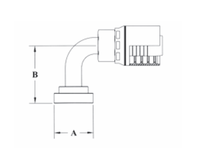 6GC62-16x16 by Couplamatic | Grip Crimp 6GC Series Coupling | 1" Hose ID x 1" Split Flange Size | Code 62 | 90° Elbow | Trivalent Zinc Plating