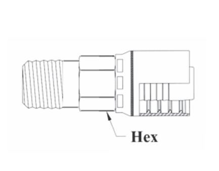 6GCAP-32x32 by Couplamatic | Grip Crimp 6GC Series Coupling | 2" Hose ID x 2-11-1/2 Thread Size NPTF | API Thread Size Male Solid | Straight | Trivalent Zinc Plating