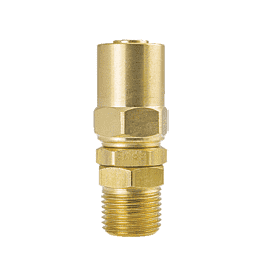 6P17MS by ZSi-Foster | Reusable Hose Fitting | Swivel Under Pressure Adapter | 1/2" ID x 15/16" OD | 1/2" MPT | Brass