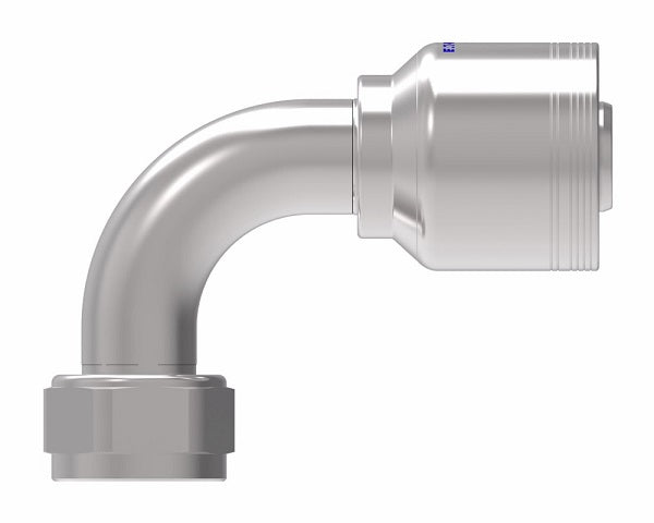 6SA20FJB20 Aeroquip by Danfoss | 6 Wire 6S Female JIC/37° Swivel 90° Elbow (FJB) Crimp Fitting | -20 Female JIC/37° Swivel x -20 Hose Barb | Steel
