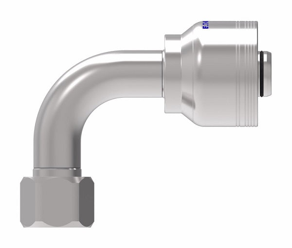 6SA16FJB16 Aeroquip by Danfoss | 6 Wire 6S Female JIC/37° Swivel 90° Elbow (FJB) Crimp Fitting | -16 Female JIC/37° Swivel x -16 Hose Barb | Steel