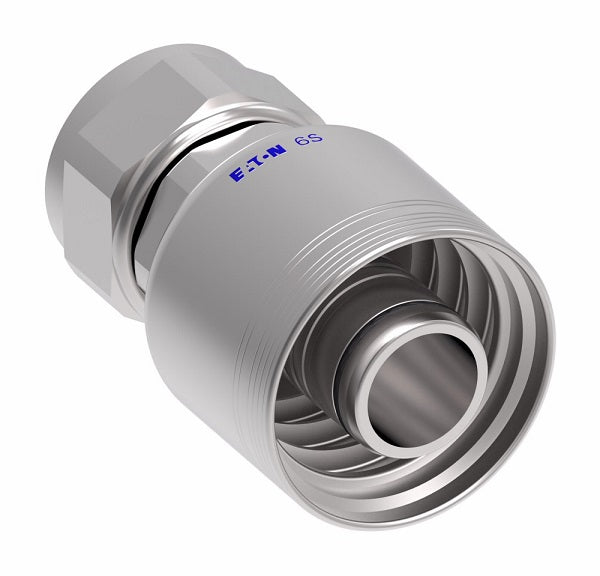 6SA20FJ20 Aeroquip by Danfoss | 6 Wire 6S Female JIC/37° Swivel (FJ) Crimp Fitting | -20 Female JIC/37° Swivel x -20 Hose Barb | Steel