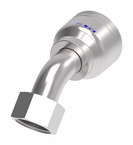 6SA20FRA16 Aeroquip by Danfoss | 6 Wire 6S Female ORS Swivel 45° Elbow (FRA) Crimp Fitting | -20 Female O-Ring Face Seal Swivel x -16 Hose Barb | Steel