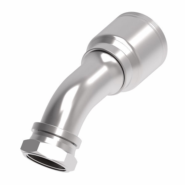 6S32BFA32 Aeroquip by Danfoss | 6 Wire 6S Female BSPP swivel 60° Cone Seat 45° Elbow (BFA) Crimp Fitting | -32 Female BSPP swivel x -32 Hose Barb | Steel