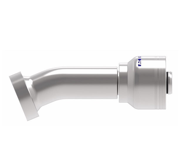 6S16CTD16 Aeroquip by Danfoss | 6 Wire 6S CAT Flange 22.5° Elbow (CTD) Crimp Fitting | -16 CAT Flange x -16 Hose Barb | Steel