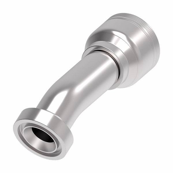 6S24CTD20 Aeroquip by Danfoss | 6 Wire 6S CAT Flange 22.5° Elbow (CTD) Crimp Fitting | -24 CAT Flange x -20 Hose Barb | Steel