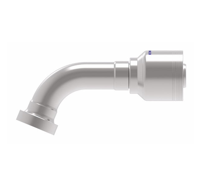 6S20CTE20 Aeroquip by Danfoss | 6 Wire 6S CAT Flange 67.5° Elbow (CTE) Crimp Fitting | -20 CAT Flange x -20 Hose Barb | Steel