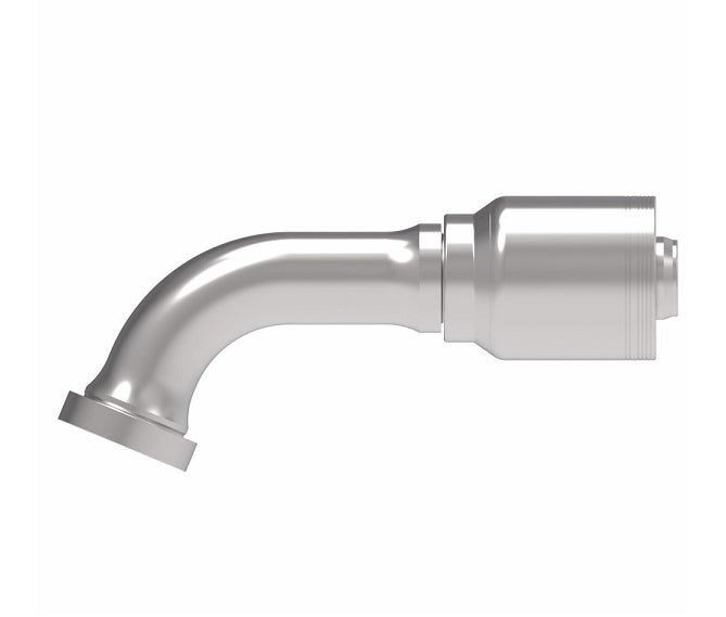 6S24CTE24 Aeroquip by Danfoss | 6 Wire 6S CAT Flange 67.5° Elbow (CTE) Crimp Fitting | -24 CAT Flange x -24 Hose Barb | Steel