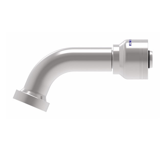6S24CTE20 Aeroquip by Danfoss | 6 Wire 6S CAT Flange 67.5° Elbow (CTE) Crimp Fitting | -24 CAT Flange x -20 Hose Barb | Steel