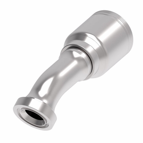 6S24CTF24 Aeroquip by Danfoss | 6 Wire 6S CAT Flange 30° Elbow (CTF) Crimp Fitting | -24 CAT Flange x -24 Hose Barb | Steel