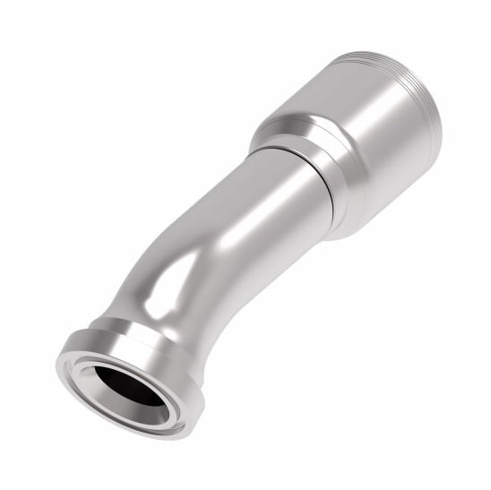 6S32CTF24 Aeroquip by Danfoss | 6 Wire 6S CAT Flange 30° Elbow (CTF) Crimp Fitting | -32 CAT Flange x -24 Hose Barb | Steel