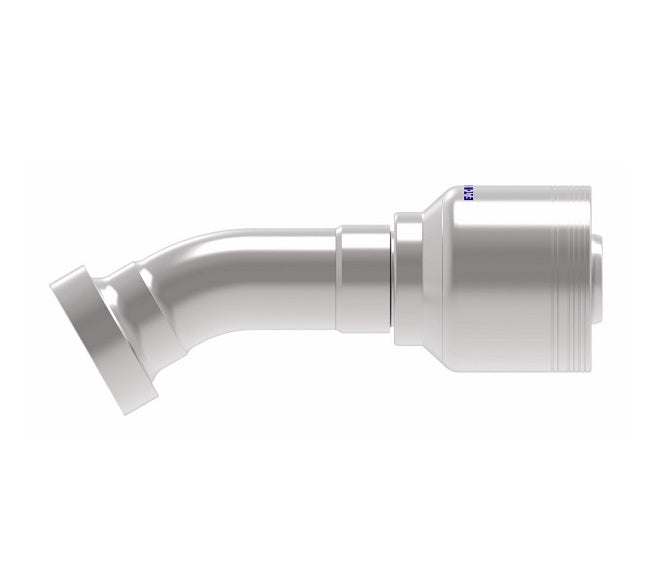 6S20CTF20 Aeroquip by Danfoss | 6 Wire 6S CAT Flange 30° Elbow (CTF) Crimp Fitting | -20 CAT Flange x -16 Hose Barb | Steel