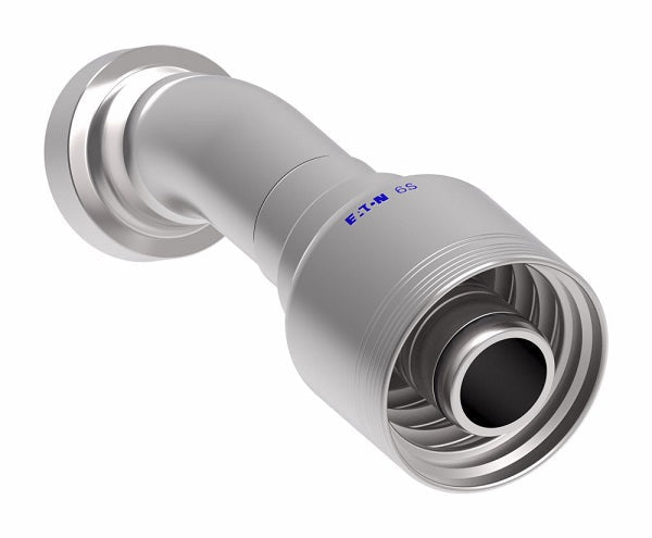 6S20CTF20 Aeroquip by Danfoss | 6 Wire 6S CAT Flange 30° Elbow (CTF) Crimp Fitting | -20 CAT Flange x -16 Hose Barb | Steel