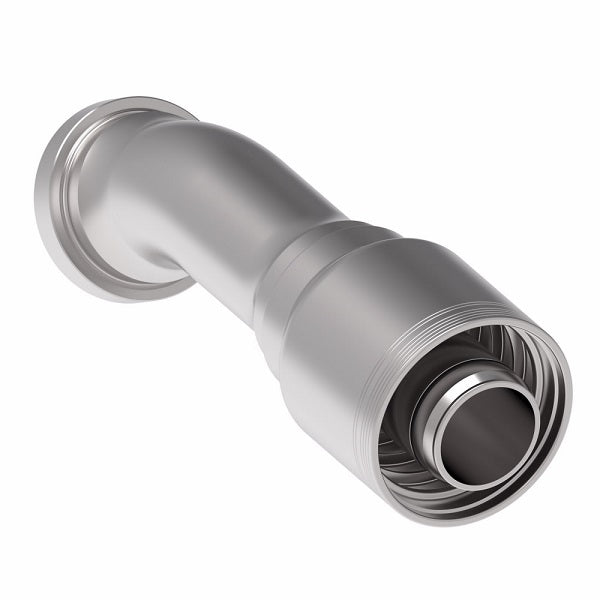 6S32CTF32 Aeroquip by Danfoss | 6 Wire 6S CAT Flange 30° Elbow (CTF) Crimp Fitting | -32 CAT Flange x -32 Hose Barb | Steel