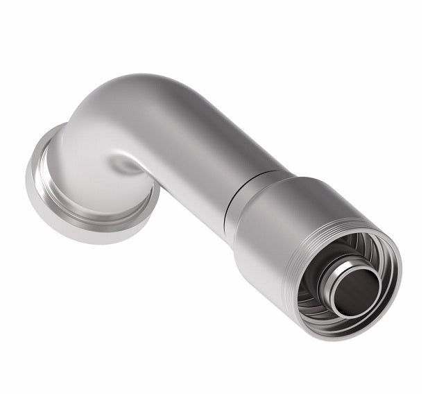 6S32CTG24 Aeroquip by Danfoss | 6 Wire 6S CAT Flange 60° Elbow (CTG) Crimp Fitting | -24 CAT Flange x -24 Hose Barb | Steel