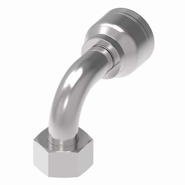 6S25DSB16 Aeroquip by Danfoss | 6 Wire 6S Female DIN 24° Seat Swivel DKO (Heavy) 90° Elbow (DSB) Crimp Fitting | S30 Female DKO/DIN 24° Seat x -16 Hose Barb | Steel
