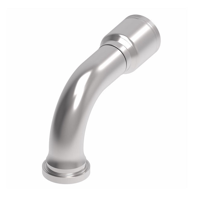 6S32FHB24 Aeroquip by Danfoss | 6 Wire 6S SAE Code 62 Flange 90° Elbow (FHB) Crimp Fitting | -32 Code 62 Flange x -24 Hose Barb | Steel