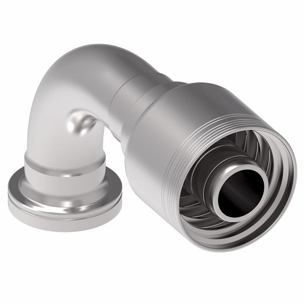 6S20FHB20 Aeroquip by Danfoss | 6 Wire 6S SAE Code 62 Flange 90° Elbow (FHB) Crimp Fitting | -20 Code 62 Flange x -20 Hose Barb | Steel