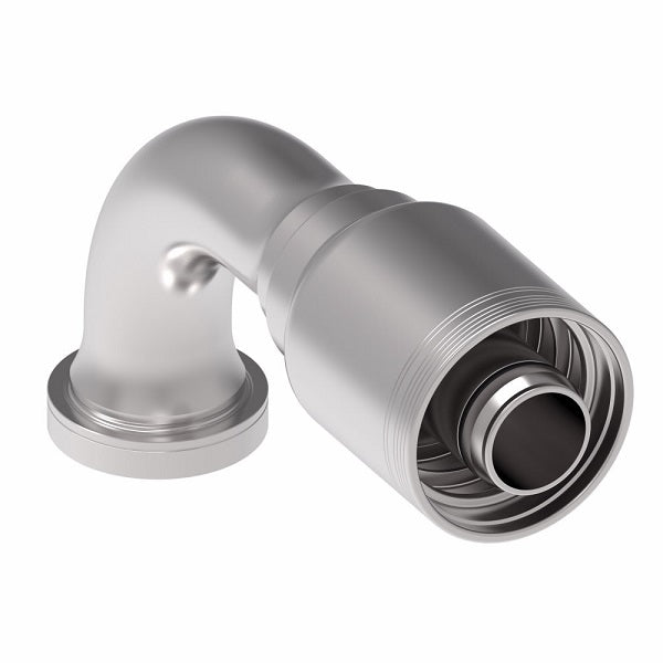 6S24FHB24 Aeroquip by Danfoss | 6 Wire 6S SAE Code 62 Flange 90° Elbow (FHB) Crimp Fitting | -24 Code 62 Flange x -24 Hose Barb | Steel