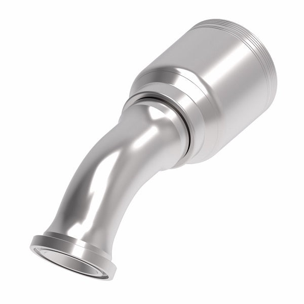 6S24FLA24 Aeroquip by Danfoss | 6 Wire 6S SAE Code 61 Flange 45° Elbow (FLA) Crimp Fitting | -24 Code 61 Flange x -24 Hose Barb | Steel