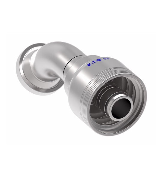 6S16FLA16 Aeroquip by Danfoss | 6 Wire 6S SAE Code 61 Flange 45° Elbow (FLA) Crimp Fitting | -16 Code 61 Flange x -16 Hose Barb | Steel