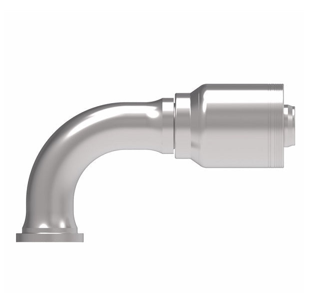 6S24FLB24 Aeroquip by Danfoss | 6 Wire 6S SAE Code 61 Flange 90° Elbow (FLB) Crimp Fitting | -24 Code 61 Flange x -24 Hose Barb | Steel