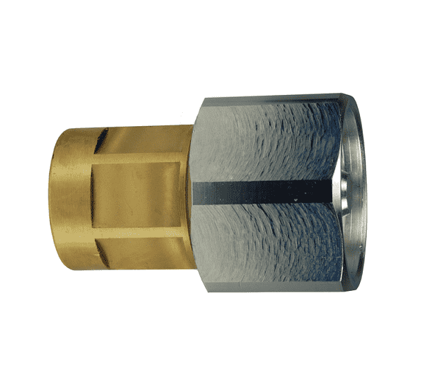 8WBF8-B-HN Dixon Valve Brass W-Series Quick Disconnect 1" Wingstyle Interchange Hex-Nut Hydraulic Coupler - 1"-11 Female BSPP