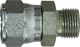 7022-06-08 by Midland | Hydraulic JIC to BSPP Swivel | 3/8" Female JIC 37° Flare x 1/2" Male BSPP | Straight | Steel