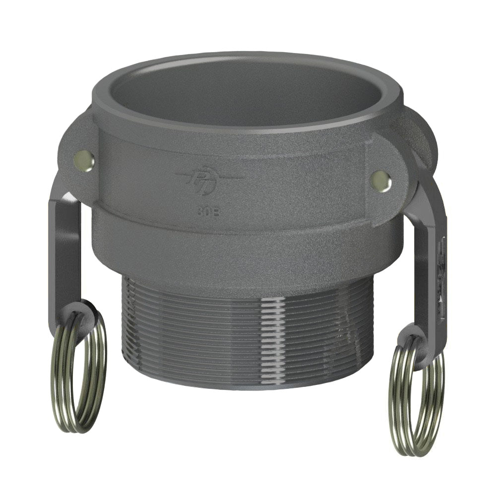 70383025 (30X25BFH) by PT-Coupling | Reducing Cam & Groove Adapter | Type BFH | 3" Coupler x 2-1/2" Male Fire Hose (NH) Thread | Hard Coat Aluminum | Buna-N Seal