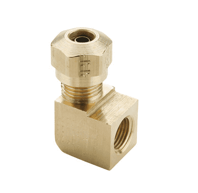 70NAB88 Dixon Valve Brass Air Brake Fitting - Female Elbow - 1/2" Tube OD - 1/2" Pipe Thread - 11/16"-20 Straight Thread