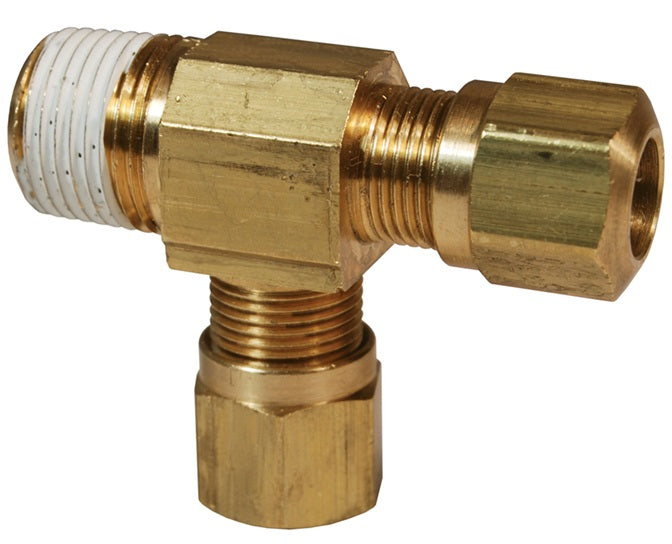 71NAB44VS by Dixon Valve | Air Brake Fitting | Male Run Tee | 1/4" Male NPT x 1/4" Tube Size x 1/4" Tube Size | Brass