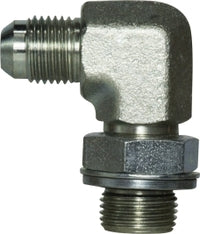 7202NWO42 by Midland | Hydraulic JIC to BSPP | 7/16-20 Male JIC 37° Flare x 1/8-28 Male BSPP | 90° Elbow | Steel