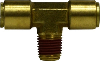 720808 by Midland | DOT Push-In Fitting | Branch | 1/2" Tube OD x 1/2" Male NPTF | Tee | Brass