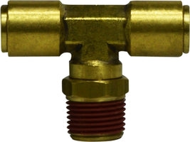 720808S by Midland | DOT Push-In Fitting | Swivel Branch | 1/2" Tube OD x 1/2" Male NPTF | Tee | Brass