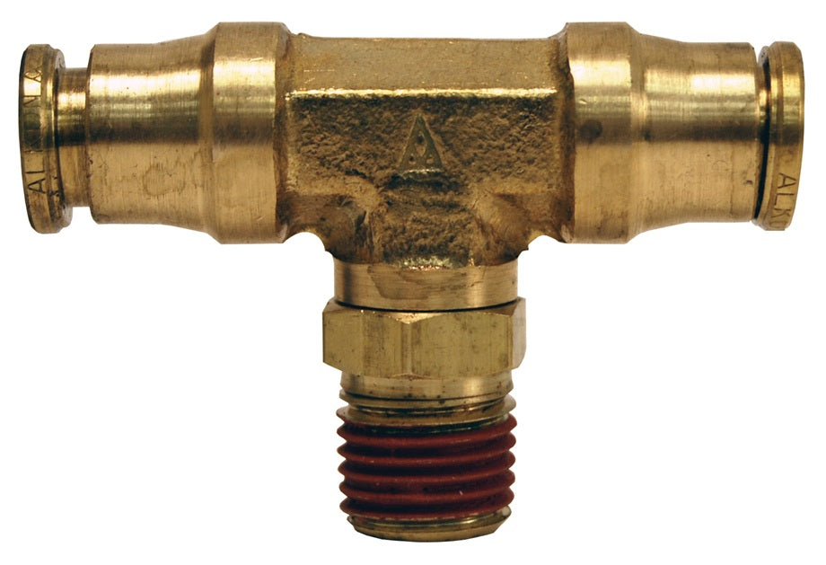 72S4X4 by Dixon Valve | Push-In Fitting | Male Swivel Branch Tee | 1/8" Tube OD x 1/8" Tube OD x 1/8" Male NPTF | Forged Brass