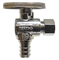 746438 by Midland | Supply Stop Connector | Lead Free | 1/2" Nominal Pex x 3/8" Compression Stop | 90° Elbow | Chrome Plated Brass