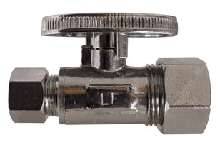 746546 by Midland | Supply Stop Connector | Lead Free | 1/2" Female Iron Pipe x 3/8" Compression Stop | Straight | Chrome Plated Brass