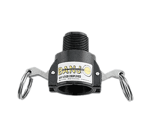 75B1/2 by Banjo | Cam Lever Coupling | Part B | 3/4" Female Coupler x 1/2" Male NPT | 300 PSI | Gasket: EPDM | Polypropylene | Pack of 10