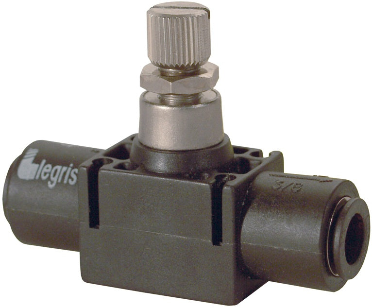 77706200 by Dixon Valve | Legris Push-to Connect In-Line Flow Control Valve | 1/4" Tube OD | Nylon