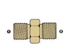 8000-12-08 by AdaptAll | -12 Male BSPP x -08 Male BSPP | Adapter | Brass