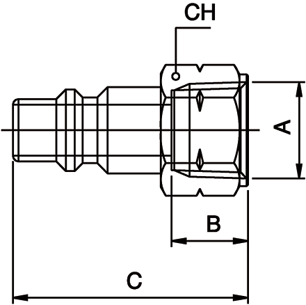 80222-08 by AIGNEP | QC Series | 1/4" Basic Industrial Plug x 1/2" Female NPTF