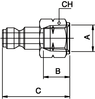 80292-04 by AIGNEP | QC Series | 1/4" Tru Flate Plug x 1/4" Female NPTF