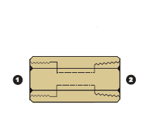 8044-06-06 by AdaptAll | -06 Female BSP x -06 Female NPT | Solid Adapter | Brass