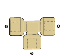 8085-12-12-12 by AdaptAll | -12 Female BSP x -12 Female BSP x -12 Female BSP Solid | Tee | Brass