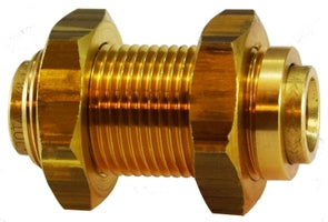 820600 by Midland | DOT Push-In Fitting | Bulkhead Union | 3/8" Tube OD | Brass
