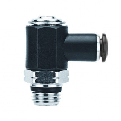55901-5-1/4 by AIGNEP | Functional (Flow Controls) Series | Flow Control | Meter Out | Screwdriver Adjust | 5mm (3/16) Tube x 1/4" Swift-Fit Male