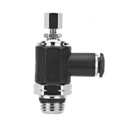 55905-4-1/8 by AIGNEP | Functional (Flow Controls) Series | Flow Control | Meter Out | Screwdriver Adjust | 4mm Tube x 1/8" Swift-Fit Male