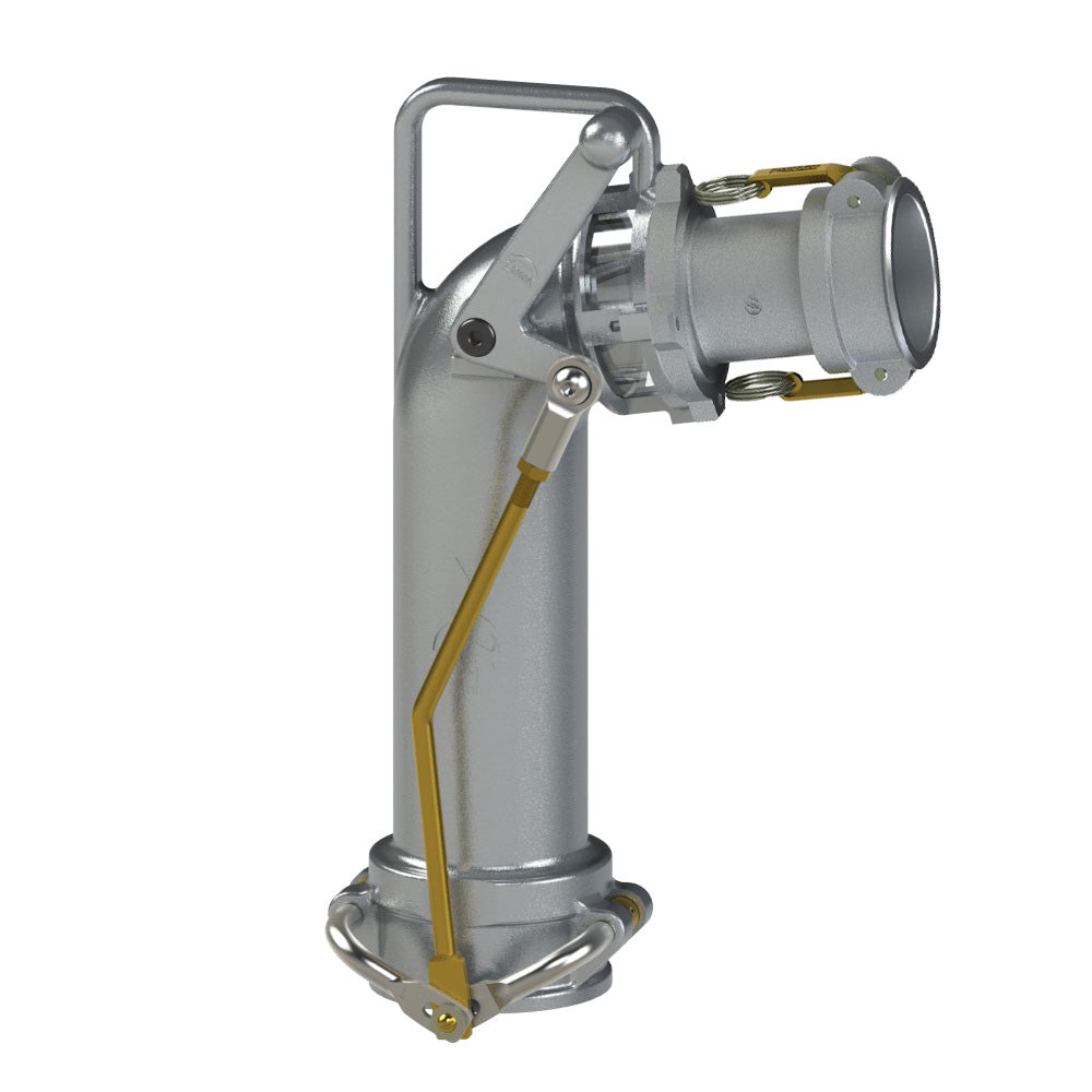 86004140C (UTF40) by PT-Coupling | Petroleum Handling Dual Point Tight Fill Elbow | with TF40CF Coupler | Complete Assembly