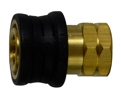 86036RG by Midland | Quick Disconnect Rubber Grip Female Coupler | 3/8" Female NPT | 3/8" Body Size | 4000 PSI | Brass